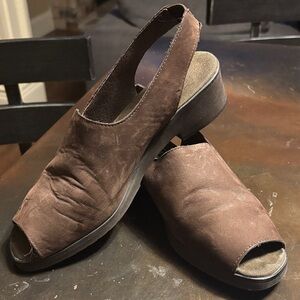 Andre Assous Brown Slingback Sandals